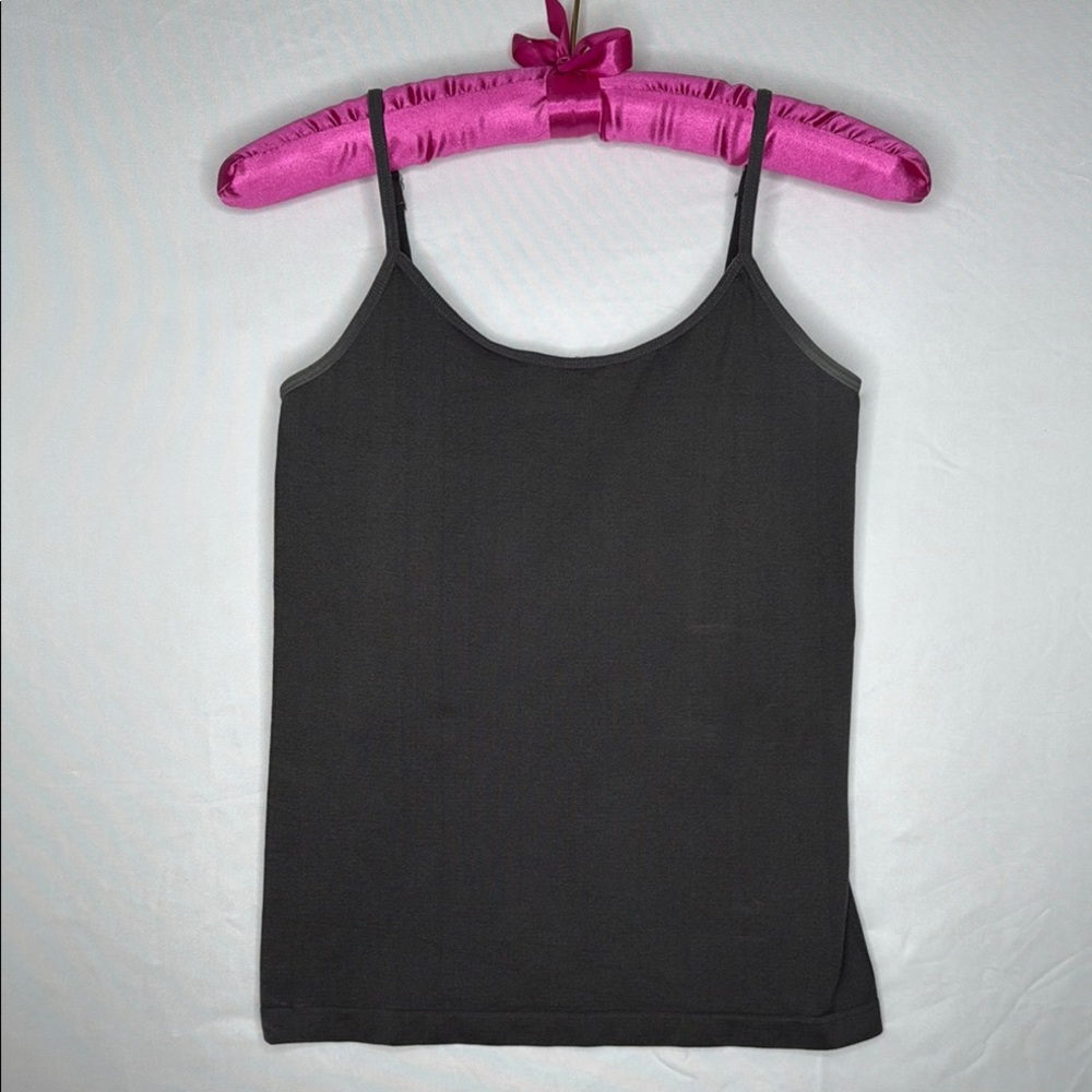 Charcoal Spaghetti Strap Seamless Camisole Tank Top Summer One Size Stretch